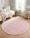 Trellis Mosaic Collection Area Rug -  Pergolatown (Light Pink) Round Light Pink  lifestyle 44