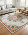 Brighton Terrace Collection Area Rug - Hove (Ivory) Square Ivory  lifestyle 32