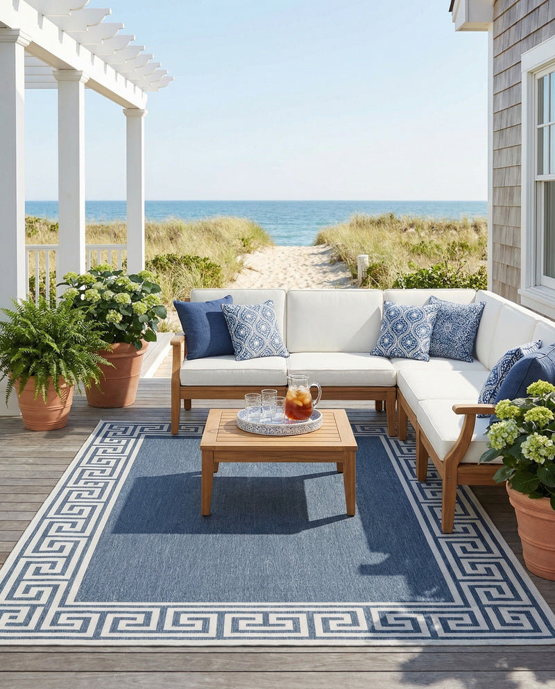 Seaside Haven Rugs Collection Area Rug -  Marina Rectangle Navy Blue  lifestyle 19