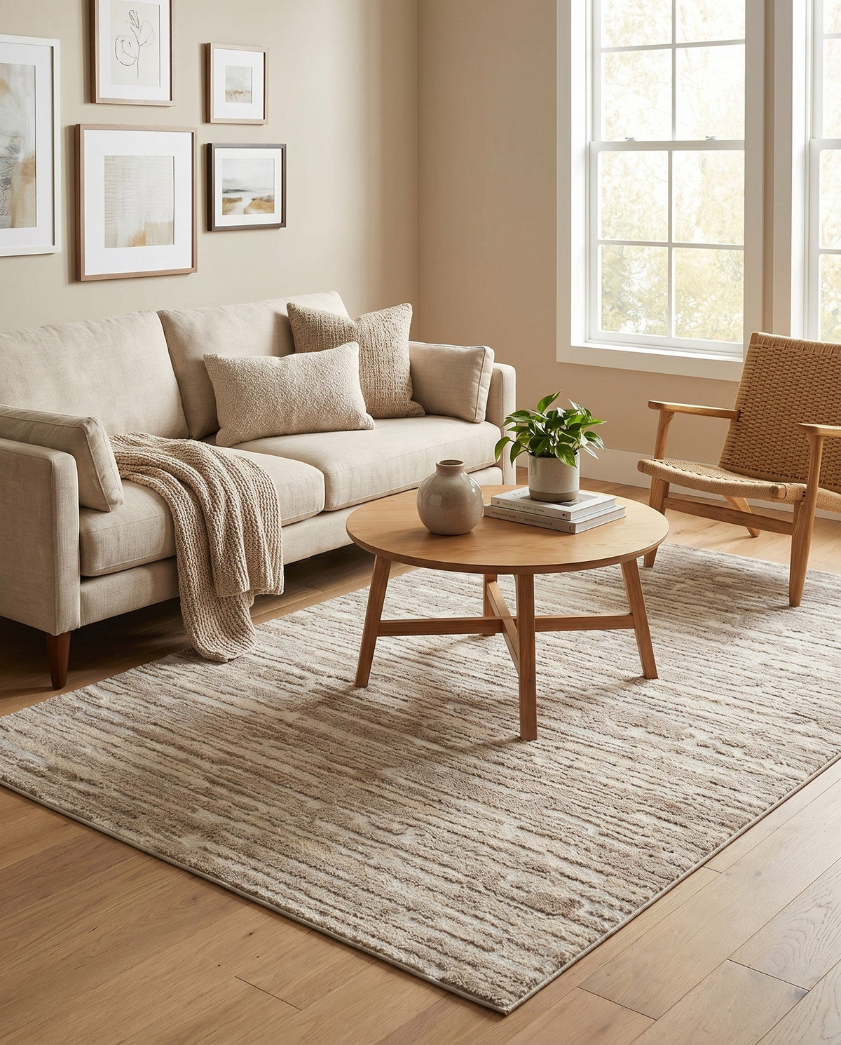 Sienna Collection Area Rug -  Rome Rectangle Ivory  lifestyle 80