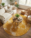 Riviera Elegance Collection Area Rug -  Monaco (Yellow) Round Yellow  lifestyle 59