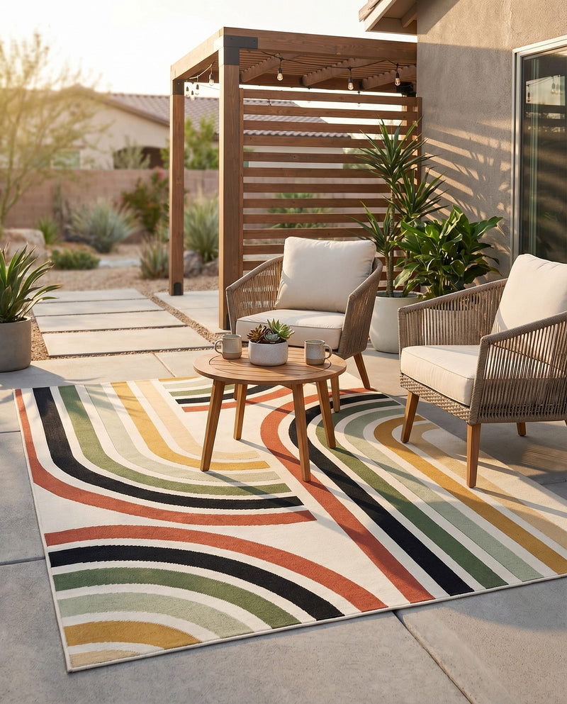 Urban Terrace Collection Area Rug -  Piazza Rectangle Multi  lifestyle 22