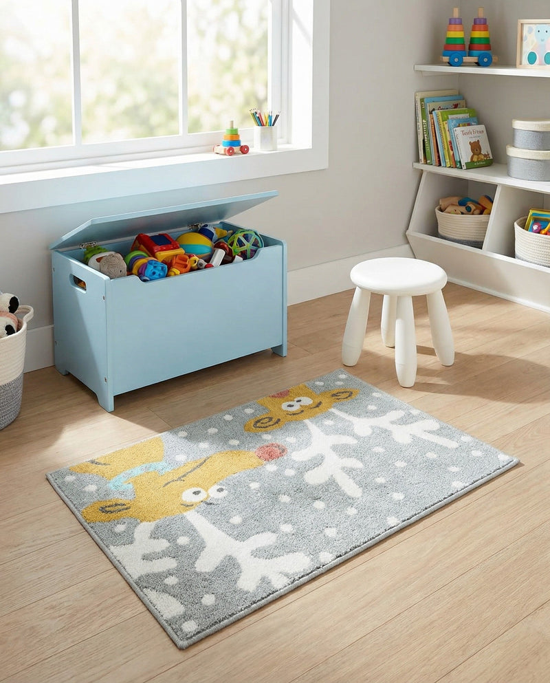 Wonder Tykes Collection Area Rug -  Mystic Rectangle Gray  lifestyle 5