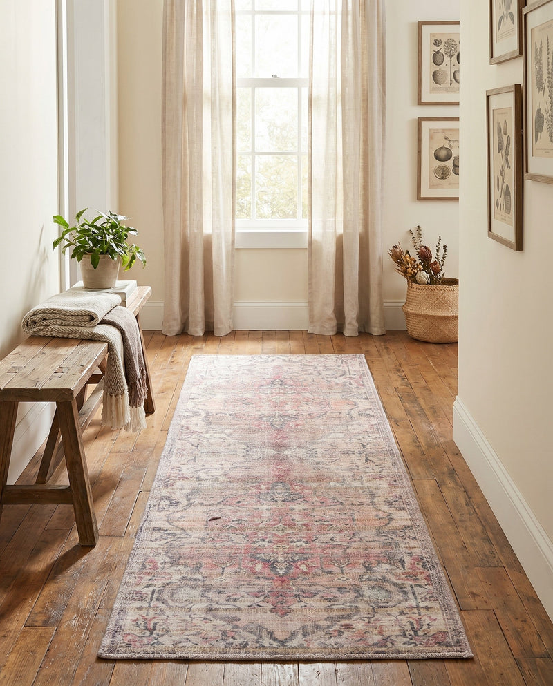 Vintage Memories Collection Area Rug - Echoes Runner Beige pink  lifestyle 67