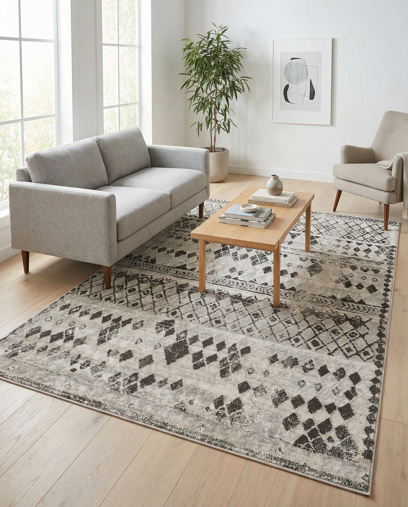 Dresden Elegance Collection Area Rug -  Zittau Rectangle Gray  lifestyle 46