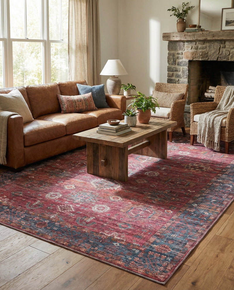 Zahara Oasis Collection Area Rug -  Ouarzazate Rectangle Antique Red  lifestyle 17