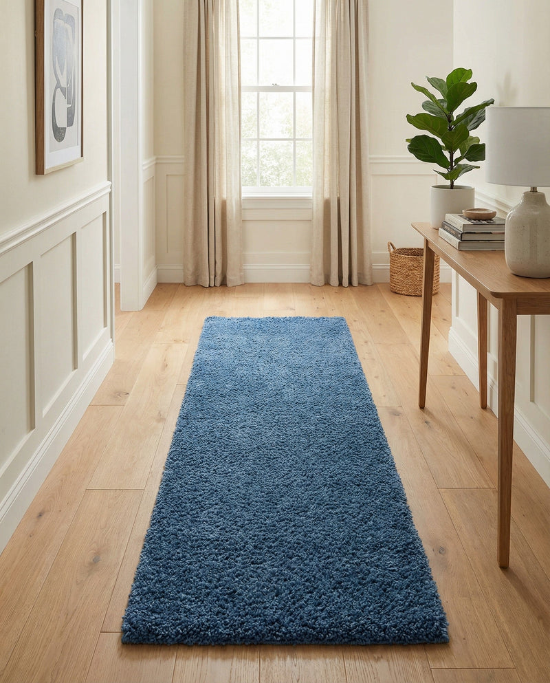Plush Oasis Collection Area Rug - Serenity (Periwinkle Blue) Runner Periwinkle Blue  lifestyle 48