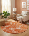Riviera Elegance Collection Area Rug -  Monaco (Orange) Round Orange  lifestyle 78