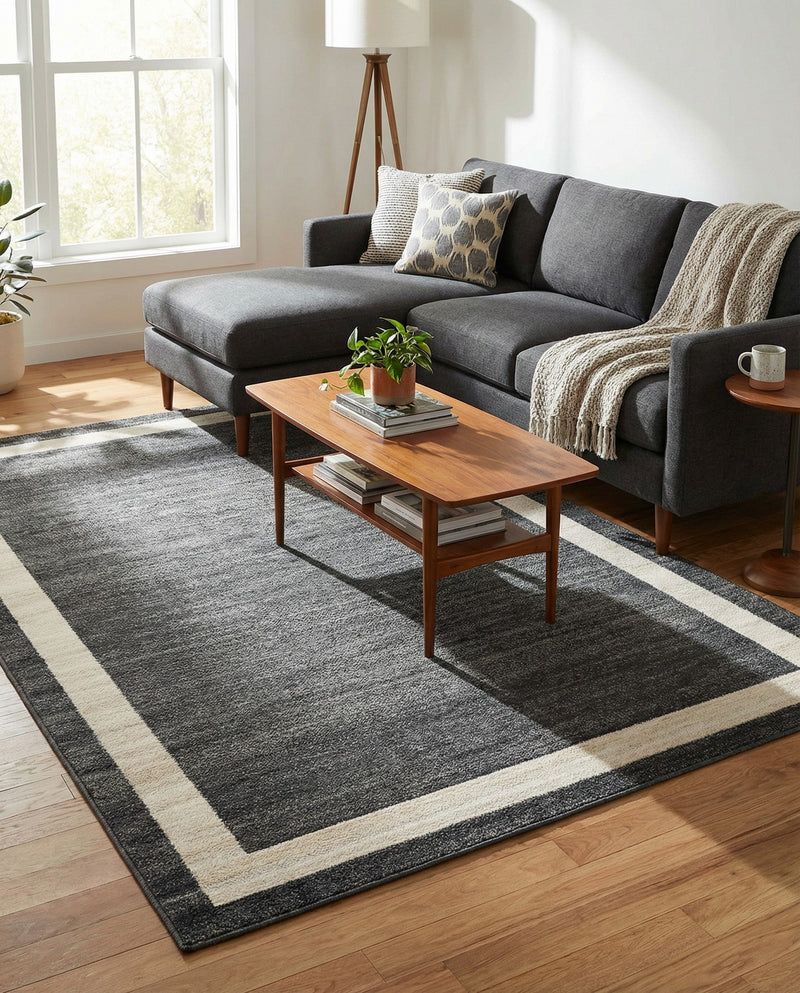 Studio Haven Collection Area Rug -  Alcove (Black) Rectangle Black  lifestyle 20