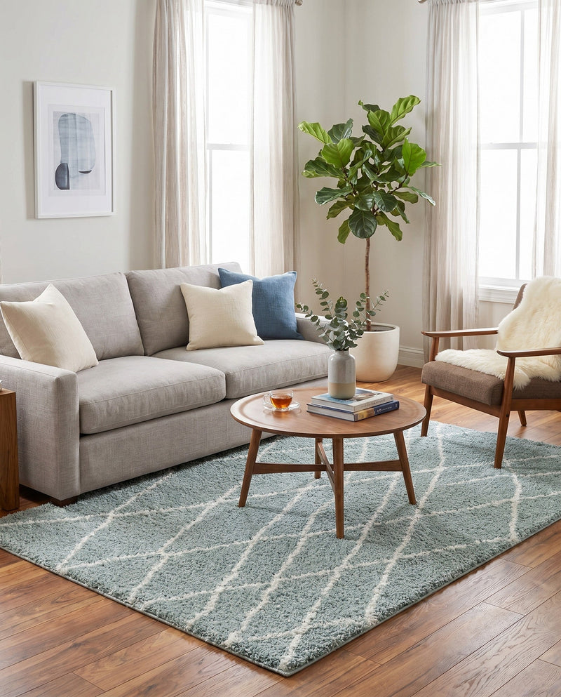 Cozy Haven Shag Collection Area Rug - Serenity (Sage Green) Rectangle Sage Green  lifestyle 22