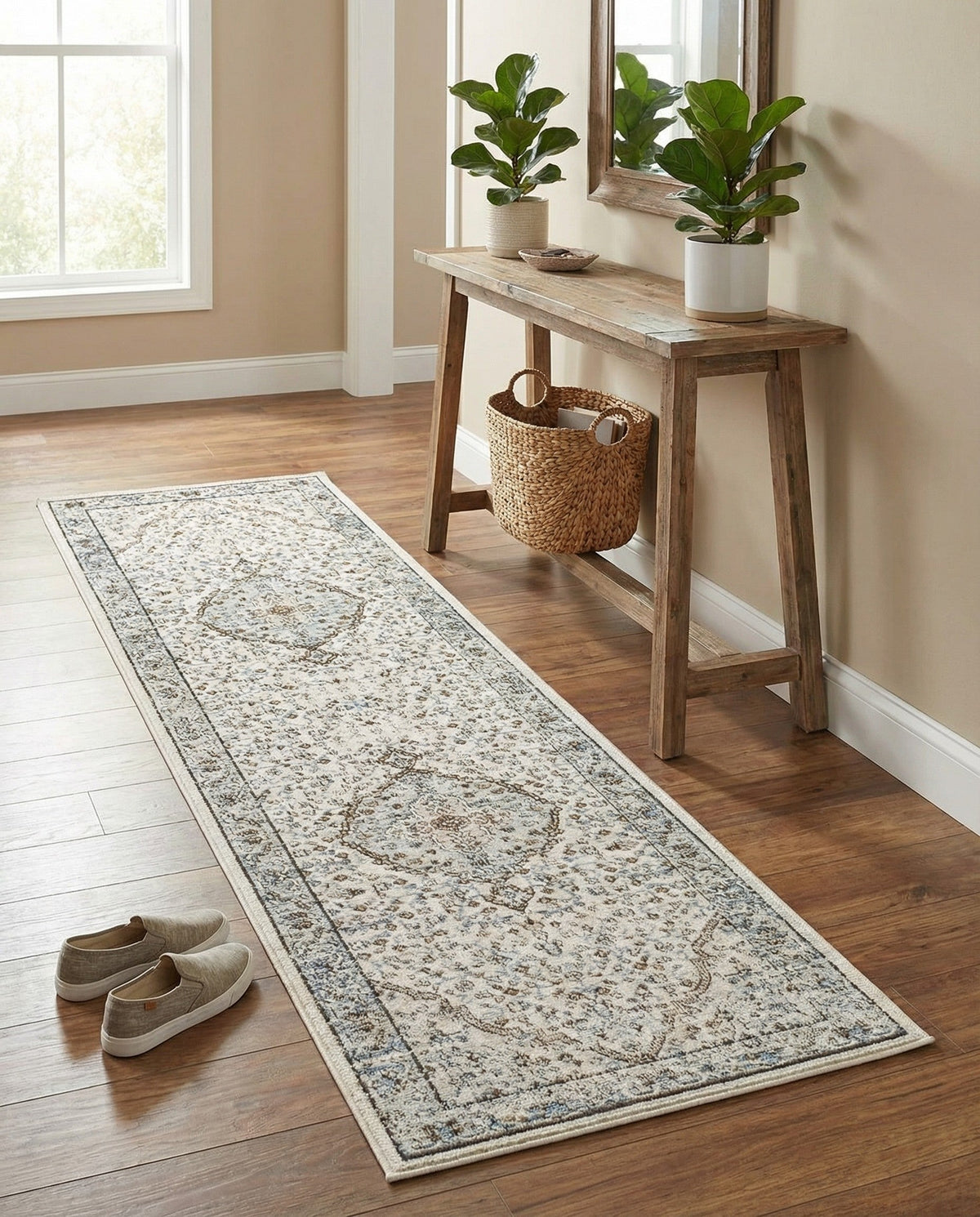 Mykonos Manor Collection Area Rug - Delos Runner Blue  lifestyle 212