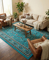 Isfahan Elegance Collection Area Rug - Naghsh-e Jahan (Turquoise) Rectangle Turquoise  lifestyle 19