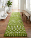 Berber Lattice Shag Collection Area Rug - Atlas (Green) Runner Green  lifestyle 69