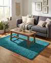 Plush Oasis Collection Area Rug - Serenity (Deep Aqua Blue) Rectangle Deep Aqua Blue  lifestyle 11