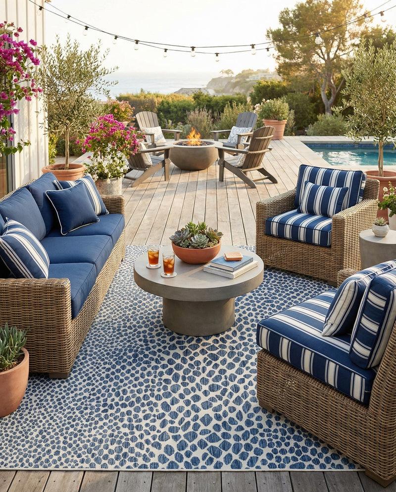 Urban Oasis Rugs Collection Area Rug -  Terrace (Blue) Rectangle Blue  lifestyle 16