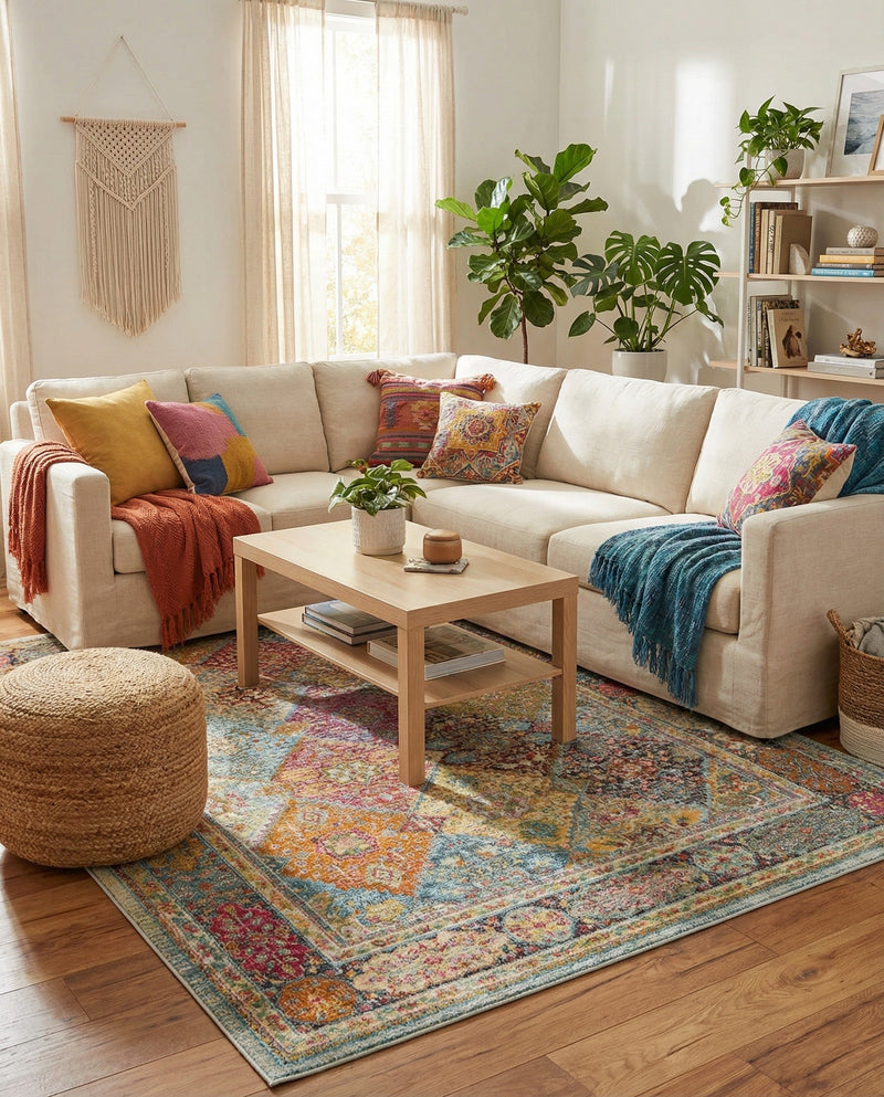 Caribbean Breeze Collection Area Rug -  Grenada Rectangle Multi  lifestyle 9