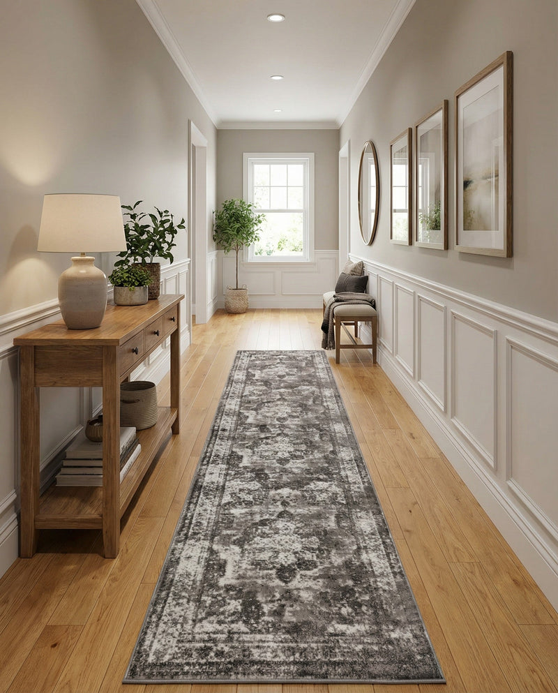 Riviera Elegance Collection Area Rug -  Menton (Gray) Runner Gray  lifestyle 50