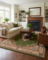 Tabriz Tapestry Collection Area Rug - Azerbaijan (Green) Rectangle Green  lifestyle 5