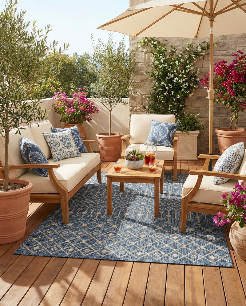 Savannah Pergola Collection Area Rug -  Pergola (Blue) Rectangle Blue  lifestyle 8