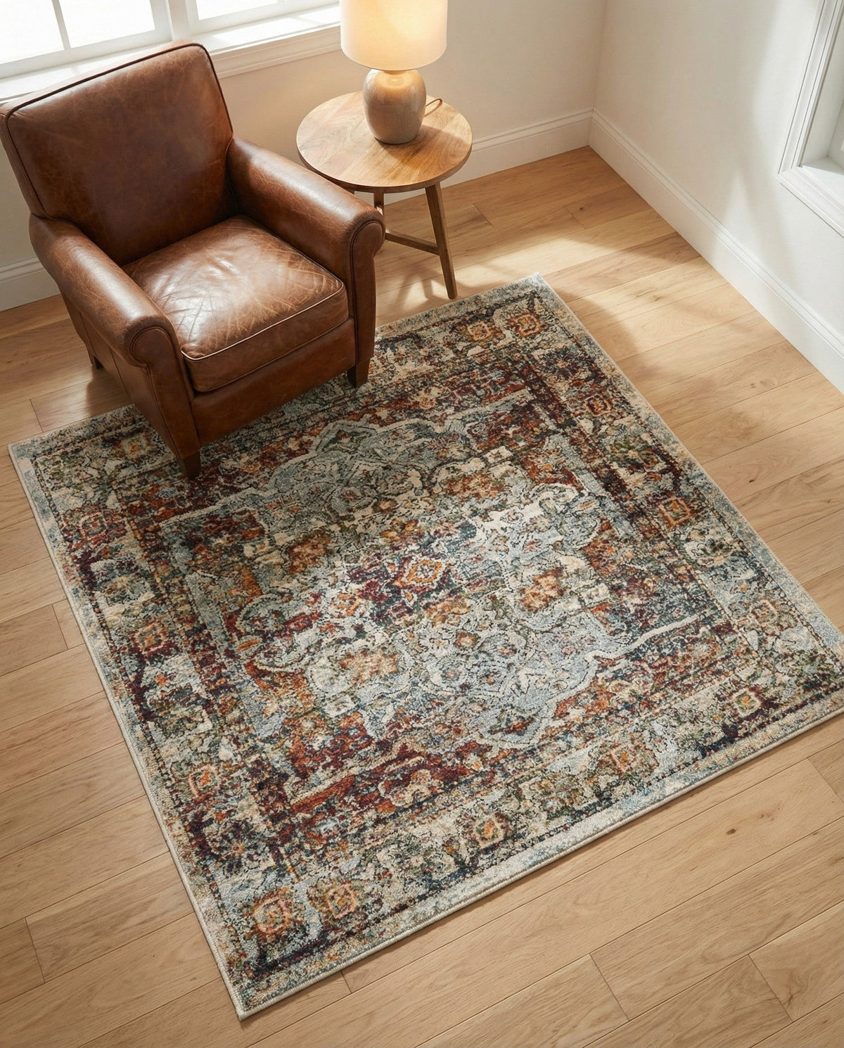 Savannah Soiree Collection Area Rug -  Everglade (Ivory) Square Ivory  lifestyle 98