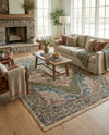 Savannah Soiree Collection Area Rug - Serengeti (Green) Rectangle Green  lifestyle 23