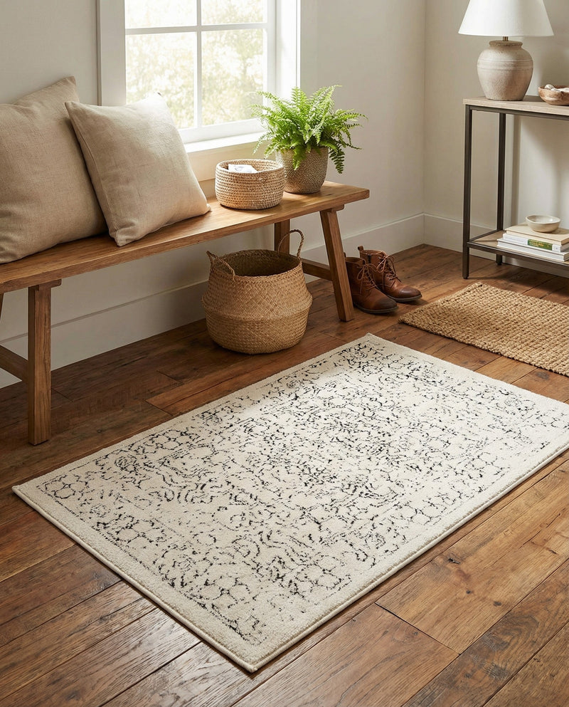 Savannah Soiree Collection Area Rug -  Everglade (White) Rectangle White  lifestyle 19