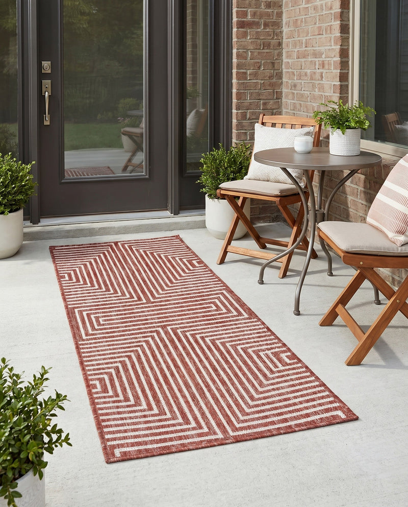 Urban Terrace Collection Area Rug -  Astoria (Rust Red) Runner Rust Red  lifestyle 50