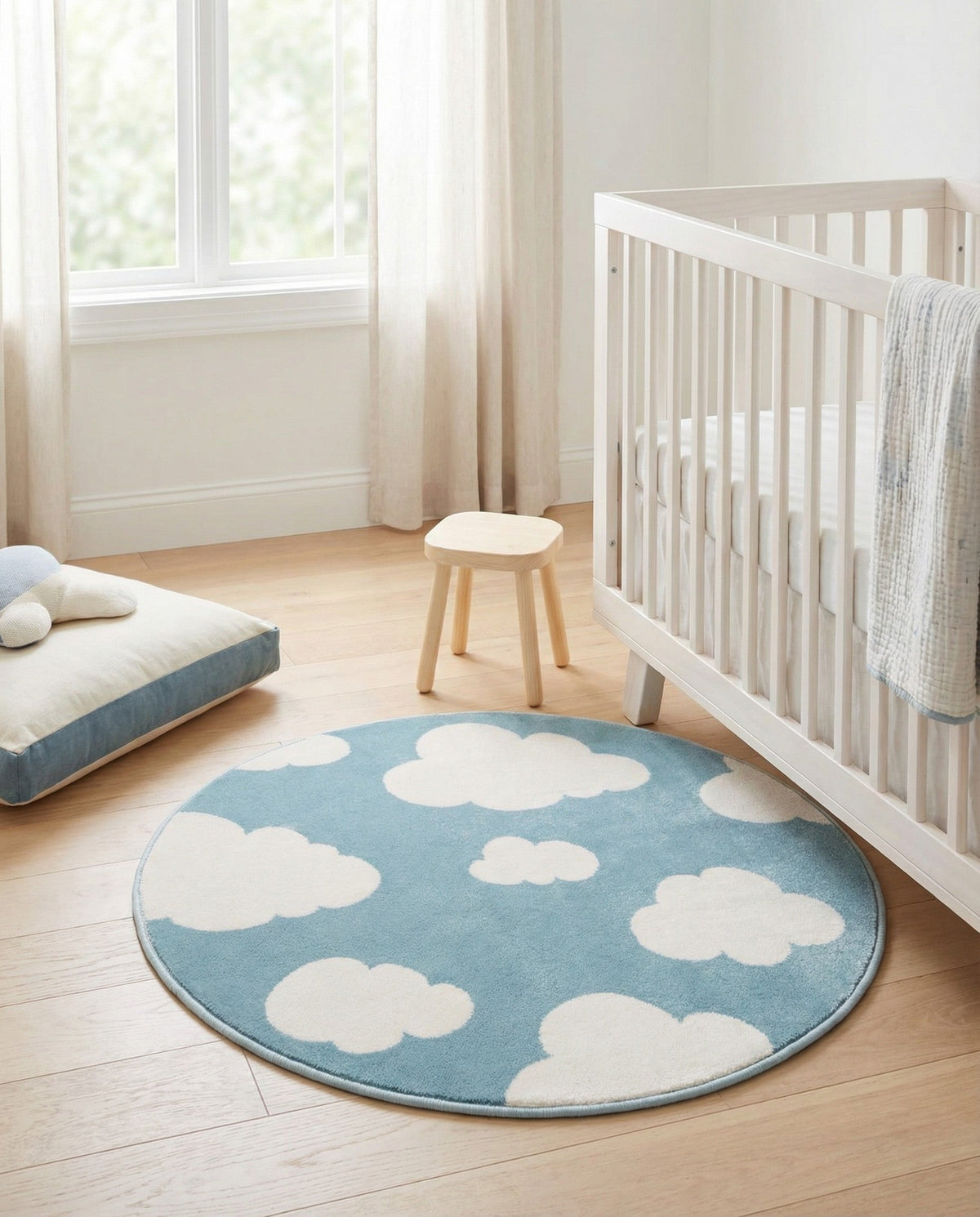Wonder Tykes Collection Area Rug -  Dreamview Round Sky blue  lifestyle 105
