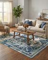 Chateau Elegance Collection Area Rug -  Riviera Rectangle Blue  lifestyle 13