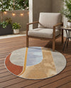 Urban Terrace Collection Area Rug -  Deck Round Multi  lifestyle 55