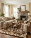Tabriz Tapestry Collection Area Rug - Sahand (Brown) Rectangle Brown  lifestyle 14