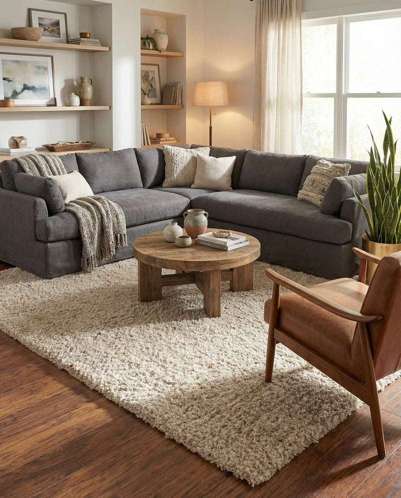 Alpine Plush Collection Area Rug -  Cortina (Linen) Rectangle Linen  lifestyle 9
