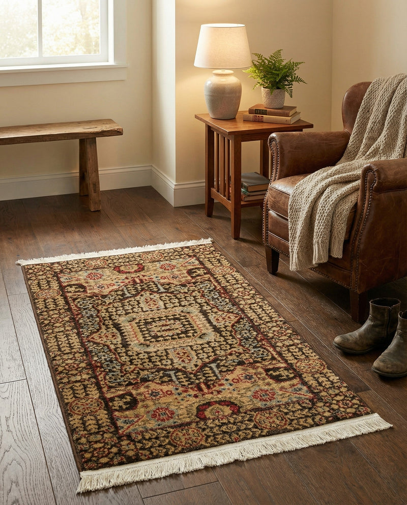Ottoman Elegance Collection Area Rug - Sultan Rectangle Brown  lifestyle 39