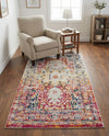 Parisian Elegance Collection Area Rug - Versailles (Pink Gray) Rectangle Pink Gray  lifestyle 33
