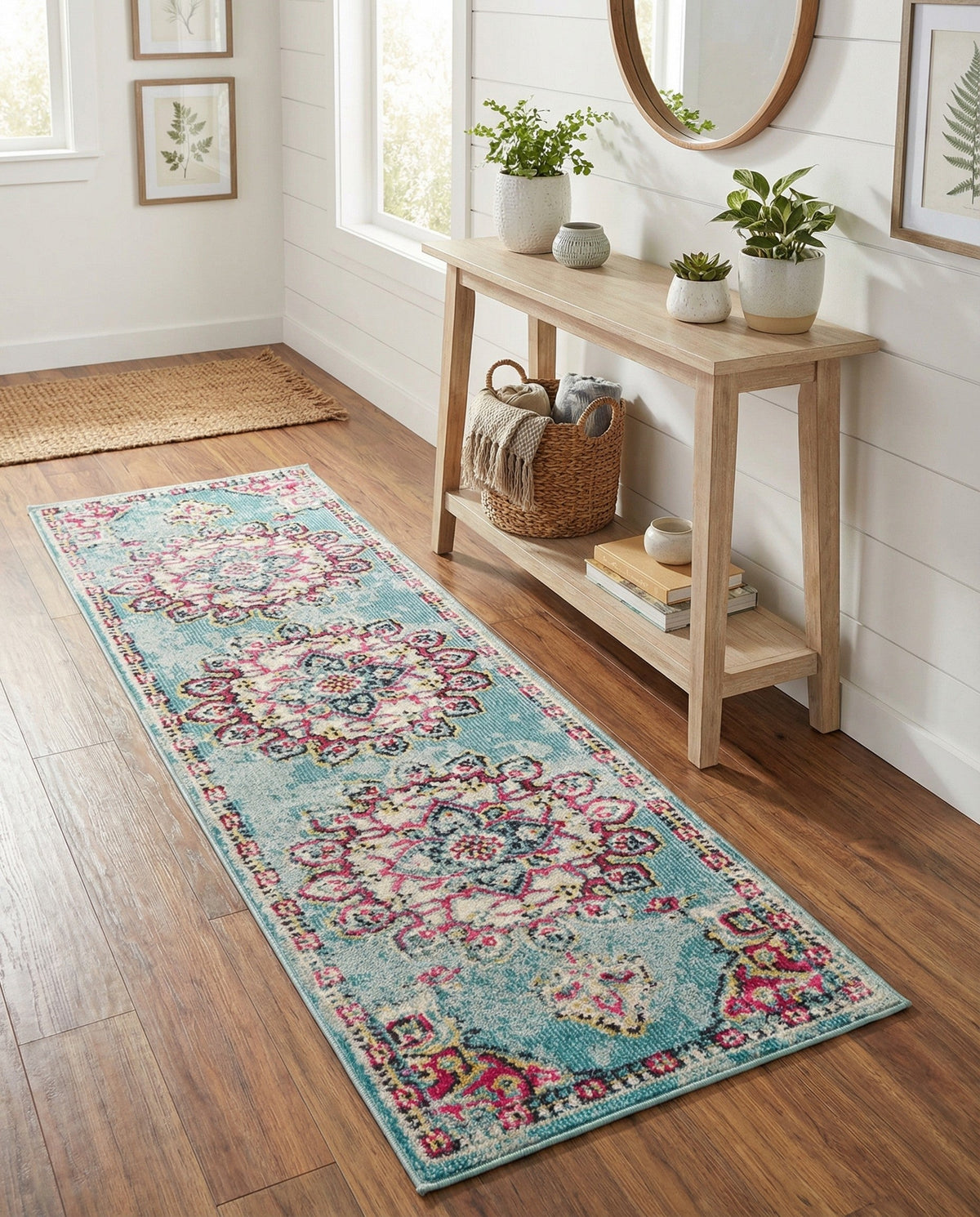 Chateau Elegance Collection Area Rug -  Riviera Runner Light Blue  lifestyle 74