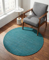 Soho Elegance Collection Area Rug - Chelsea (Turquoise) Round Turquoise  lifestyle 59