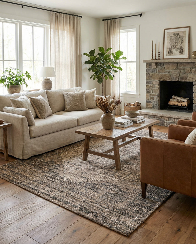 Savannah Threads Collection Area Rug - Sahara Rectangle Natural  lifestyle 53
