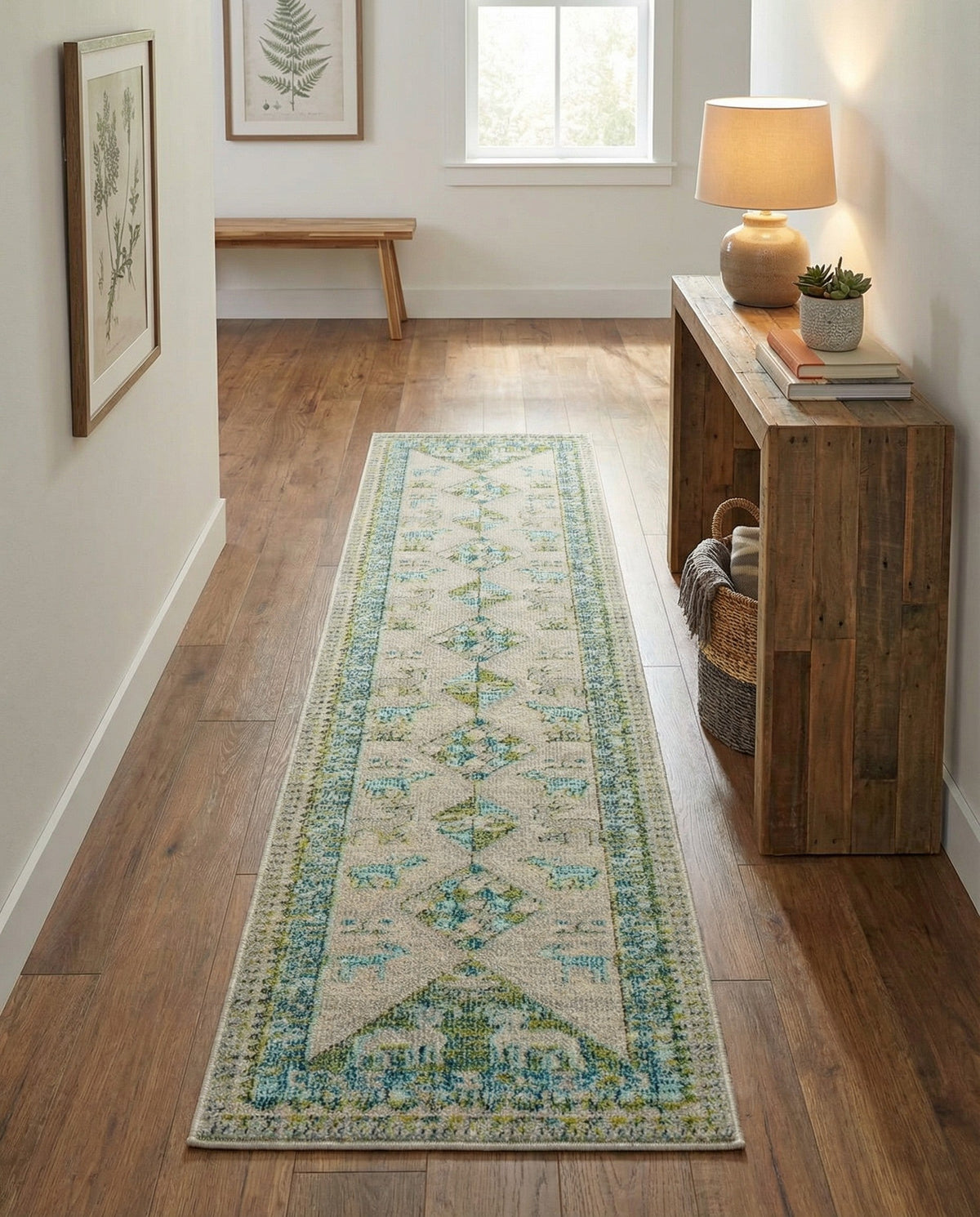 Sedona Vista Collection Area Rug -  Nolina Runner Green  lifestyle 104
