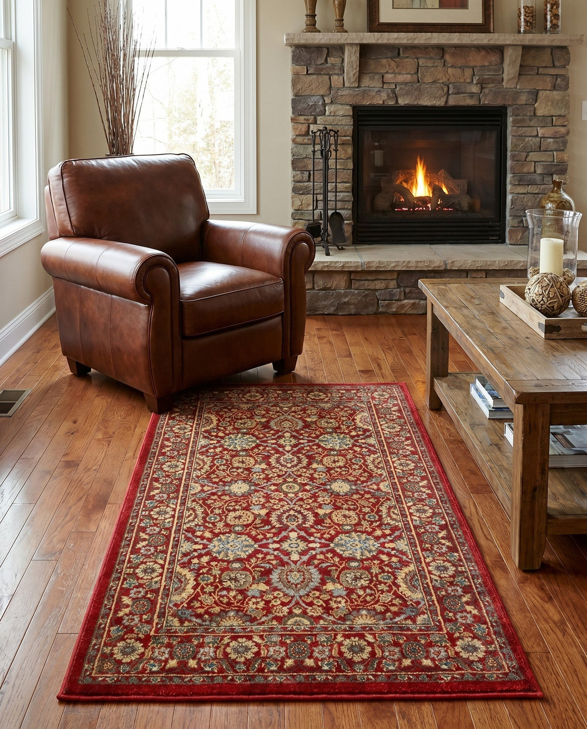 Chelsea Elegance Collection Area Rug -  Osterley Rectangle Red  lifestyle 85