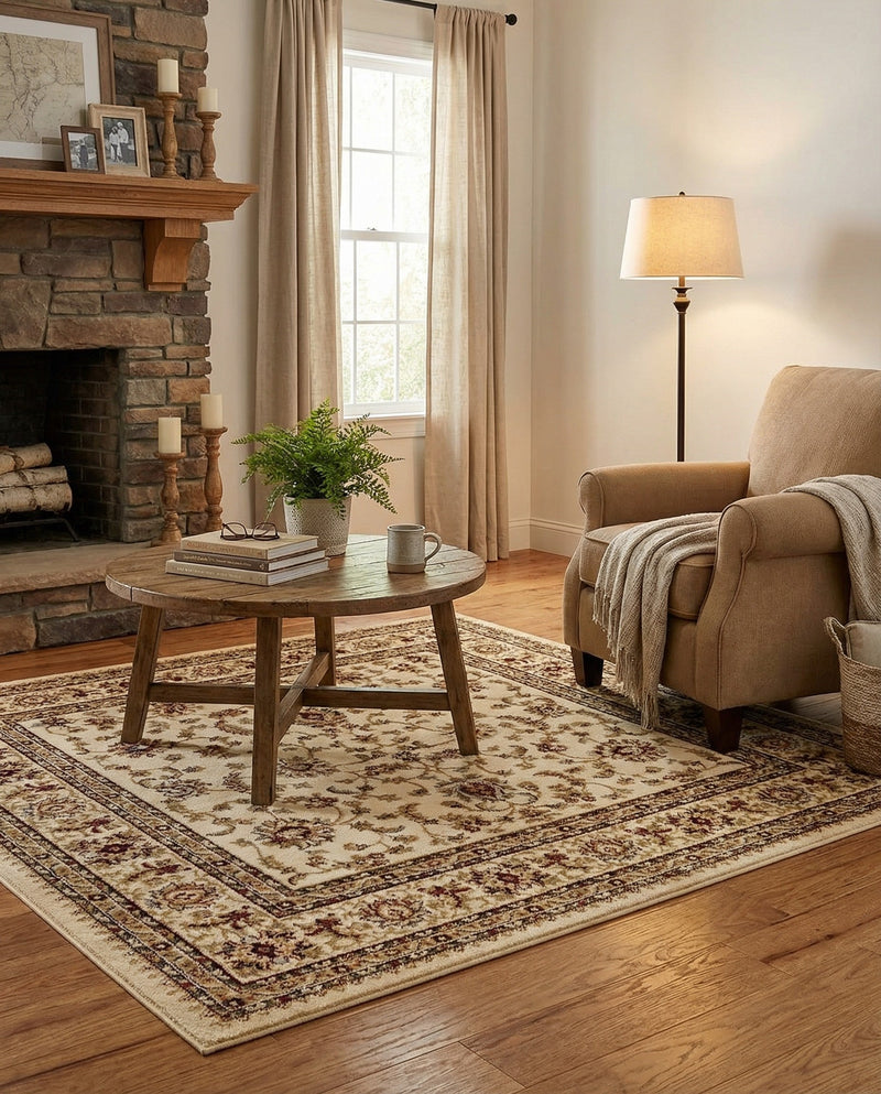 Jaipur Elegance Collection Area Rug -  Nahargarh (Cream) Square Cream  lifestyle 84