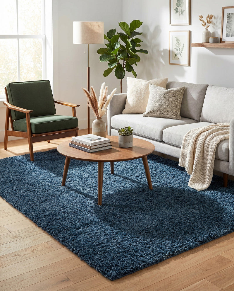 Alpine Plush Collection Area Rug -  Cortina (Marine Blue) Rectangle Marine Blue  lifestyle 21