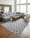 Lattice Gardens Collection Area Rug -  Bloomfield (Dark Gray) Rectangle Dark Gray  lifestyle 14
