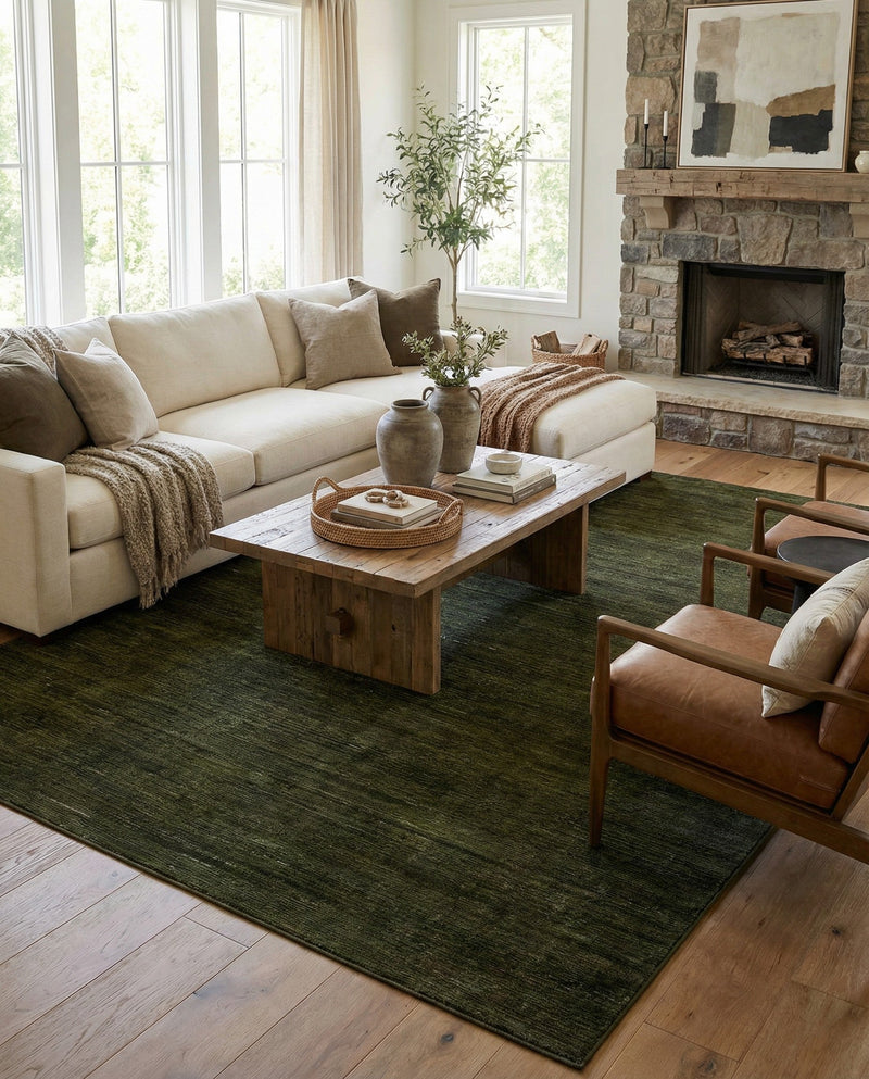 Bloomsbury Elegance Collection Area Rug -  Kensington (Green) Rectangle Green  lifestyle 25