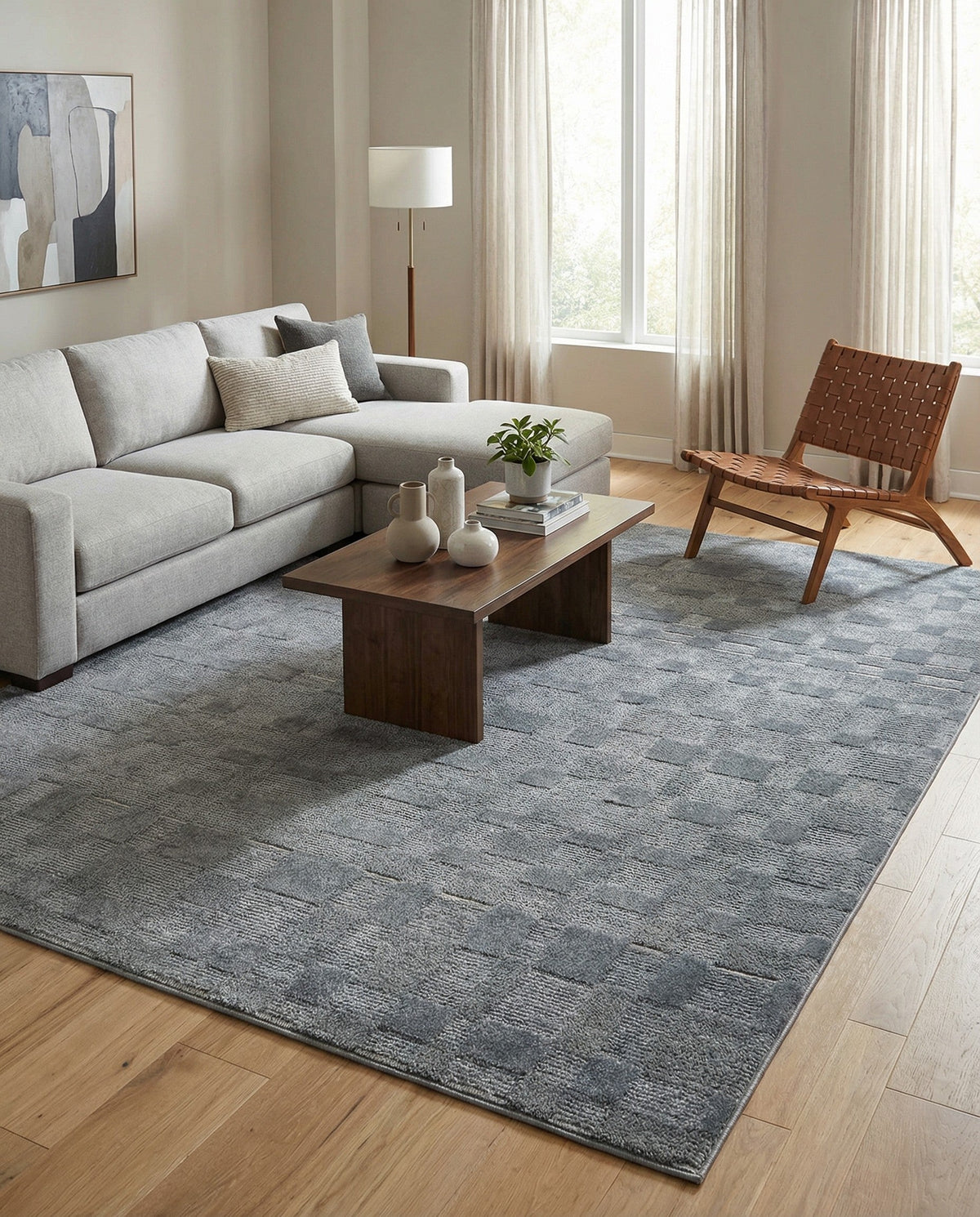Haven Tapestry Collection Area Rug -  SereneCove Rectangle Serenity Blue  lifestyle 41