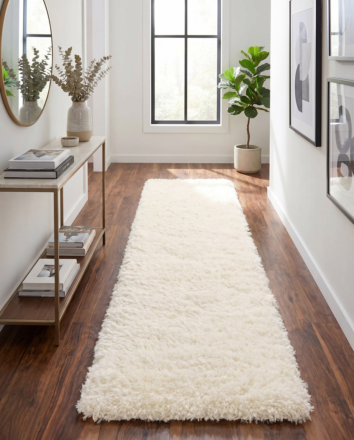 Eternal Plush Oasis Collection Area Rug -  Tranquility (Pearl) Runner Pearl  lifestyle 69