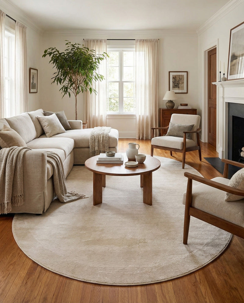 Bloomsbury Elegance Collection Area Rug -  Kensington (Ivory) Oval Ivory  lifestyle 33