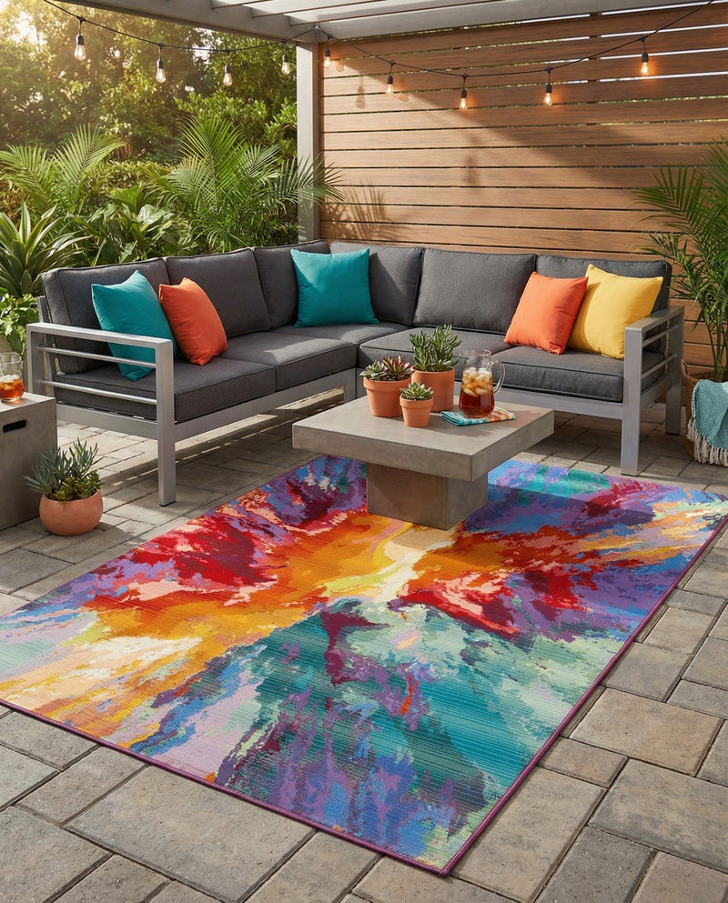 Urban Terrace Collection Area Rug -  Laneway Rectangle Multi  lifestyle 33