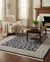 Persian Elegance Collection Area Rug -  Ardabil Rectangle Navy Blue  lifestyle 55