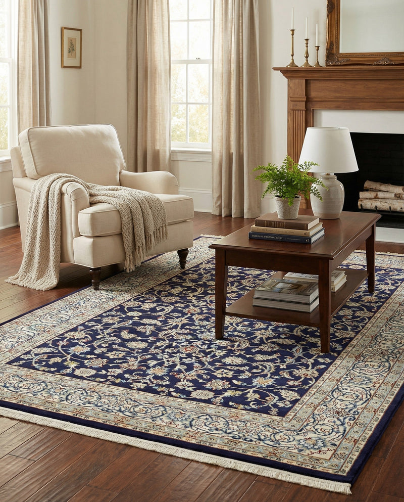 Persian Elegance Collection Area Rug -  Ardabil Rectangle Navy Blue  lifestyle 55