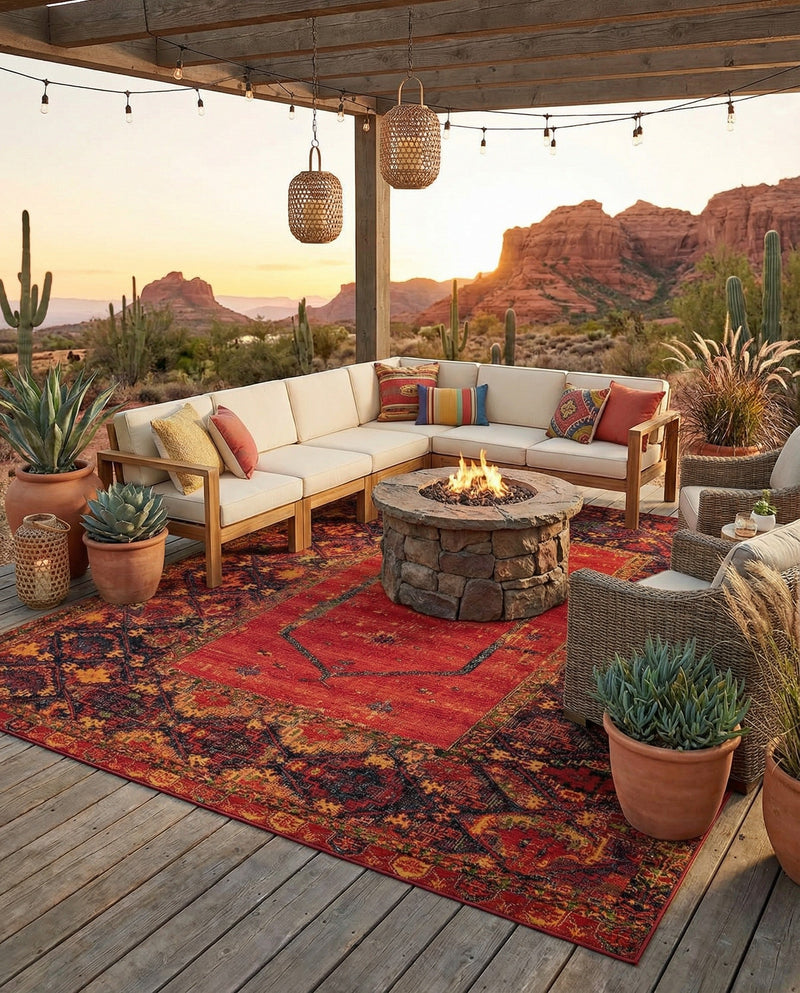 Safari Escape Rugs Collection Area Rug - Serengeti Square Multi  lifestyle 47